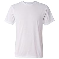 Adult Perfect Ribbed Collar Hem Jersey T-Shirt, White, M (Pack of 5)