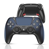 YU33 Ymir Scuf Wireless Controller Works with Modded PS4 Controller, Elite Control Remote Fits Playstation 4 Controller, Joystick/Controles de Pa4 with Mapping/Turbo/1200 mAh Battery Midnight Blue