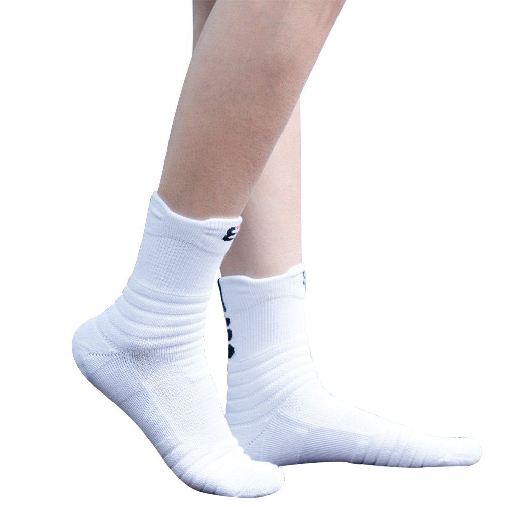 Belisy Mens Athletic Compression Crew Ankle Quarter Socks 6 Packs For Basketball & Running