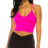 Women's Active Sports Bra with Adjustbable Straps and Removeable Padding (NEON Pink)