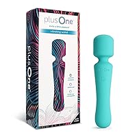 plusOne Wand Vibrator for Muscle Relaxation - Made of Body-Safe Silicone, Fully Waterproof, USB Rechargeable - Handheld Massager with 10 Vibration Settings, Teal