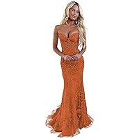 Mermaid Lace Prom Dresses Long Sweetheart Neck Evening Dress with Train Off Shoulder Party Gowns for Women