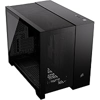 CORSAIR 2500D AIRFLOW Small-Tower mATX Dual Chamber PC Case – Tempered Glass – Reverse Connection Motherboard Compatible – No Fans Included – Black