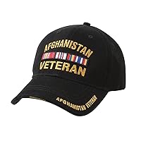 Rothco Deluxe Low Profile Afghanistan Vet Cap, Mens Black Baseball Cap