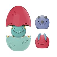 CleanUp Float & Hatch Dino Eggs Nesting Bath Toy, 6m+, BPA Free, Certified Plastic Neutral