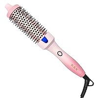 K&K 1.5 Inch Heated Curling Brush Ceramic Tourmaline Ionic Curling Iron Volumizing Hot Brush Create Root Volume & Loose Curls, Volume Curls Ceramic Tourmaline Ionic Round Brush Volumizer (1.5 Inch)