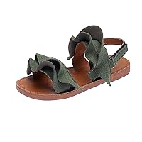 Sandals Non-Slip Shoes Toddler Baby Sandals Rubber Girls Ruffle Kids Baby Shoes Kids Dress Sandals Girls