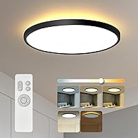 Flush Mount Light Fixture with Remote Control, 2000K Night Light Feature, 18Inch 36W Led Ceiling Light with Full CCT Brightness Adjustable for Kitchen, Office, Kids Room