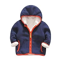 Toddler Girls Boys Spring Winter Long Sleeve Thick Solid Color Plush Zipper Hooded Coat For 1 Glitter Jacket for