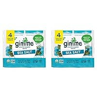 gimMe - Sea Salt - Organic Roasted Seaweed Sheets - Keto, Vegan, Gluten Free - Great Source of Iodine & Omega 3’s - Healthy On-The-Go Snack for Kids Adults 4 Count (Pack of 2)