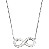 1/10 CTTW White Diamonds Infinity Design Necklace Pendant crafted in Rose Gold Plated Sterling Silver- Ideal Gift for Women and Girls, 18