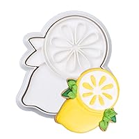 Flycalf Lemon Cookie Cutters Fruit with Plunger Stamps Holiday PLA Baking Accessories Cutter Molds Gifts Decorative Party 3.5