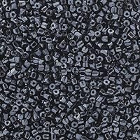 Czech Seed Beads 3Cut 9/0 Opaque Gunmetal Loose 100 Grams for Jewelry Making and Crafts