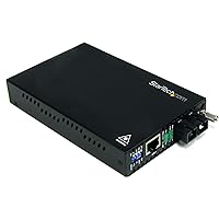StarTech.com 10/100 Mbps Multi Mode Fiber Media Converter SC - Up to 1.2 miles/2km (ET90110SC2),Black
