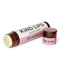 Kind Lips Lip Balm - Nourishing & Moisturizing Lip Care for Lips Made from Shea Butter, Beeswax with Vitamin E | Strawberry Flavor | 0.15 Ounce (Single Tube)