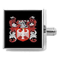 Braddow England Family Crest Surname Coat Of Arms Cufflinks Personalised Case