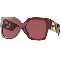 Versace 4402 388/69 Sunglasses Women's Transparent Red/Dark Violet Lenses 59mm