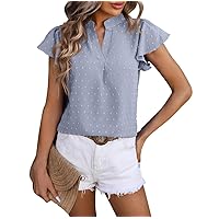 Women's Long Sleeve Tops Fashion V-Neck Fly Chiffon Top Small Hairball Solid Colour Blouse Tops, S-2XL