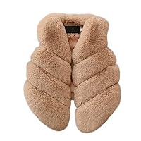 Toddler Girl Faux Vest Coat Winter Warm Outerwear Baby Kids Furry Vest Jacket Cute Thick Soft Puffy Clothes