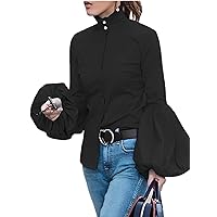 UOOZEE Button Down Shirts for Women, Dressy Casual Long Sleeve Blouses Summer Tops Tunics