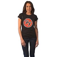 Foo Fighters T Shirt Ff Band Logo Official Womens Junior Fit Black
