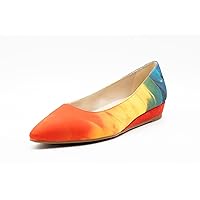 Comfortable Ballet Flats Macaw Rainbow Feather Multi Color
