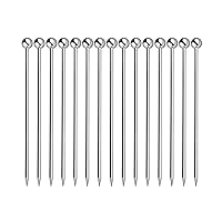 15PCS Cocktail Picks, Metal Stainless Steel Cocktail Toothpicks, Reusable Cocktail Skewers, Garnish Picks Bloody Mary Skewers, Metal Martini Picks for Olives Appetizers Fruit (Silver/4.3 Inches)
