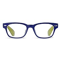 unisex adult Bellissima Blue Light Blocking Reading Glasses, Navy/Green, 49 US