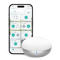 Link Japan eRemote5 Smart Remote Control, Compatible with Alexa, No Hub Required, Remote Control, Infrared Learning Remote Control, Round, White, Temperature and Humidity Sensor (eRemote5)