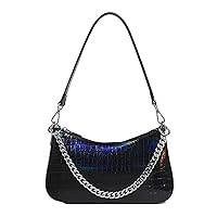 Women's Gradient Colorful Chain Underarm Handbag Shoulder Bag,Fashion Pu Leather Zipper Bag Handbag Tote Wallet