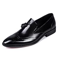 Men's Loafers Slip on Formal Dress Leather Tassel Loafers Comfort Fashion Business Walking Shoes