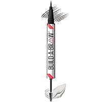 Maybelline Build-A-Brow 2-in-1 Brow Pen and Sealing Brow Gel, Eyebrow Makeup for Real-Looking, Fuller Eyebrows, Black Brown, 1 Count