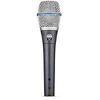 Shure BETA 87A Studio Grade Vocal Microphone with Built-in Pop Filter - Single Element Supercardioid Condenser Mic with A25D Mic Clip and Storage Bag, Ideal for Studio Recording and Live Performances