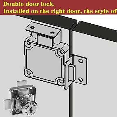 Double Door Cabinet Lock Cabinet Drawer Lock [Keyed Alike] ​Double Deadbolt  Door Lock [Right Side Door Mount]. Drill Diameter 3/4/19mm for