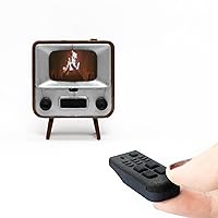 TinyTV 2 - Portable Retro Television with Working Rotary knobs - Load Your own Videos Easily via USB onto Your own minature TV (Brown)