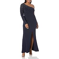 Vince Camuto Women's One Shoulder Long Sleeve Gown