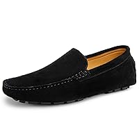 Go Tour Mens Handmade Suede Leather Casual Loafers Shoes