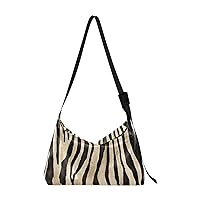ALAZA Vintage Zebra Print Animal Womens Tote Bag Leather Shoulder Bag For Women Men Large Hobo Cross Body Bags Handbag