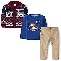 Gymboree Boys Emroidered Graphic Long Sleeve Shirt & Pant, Matching Toddler Outfit