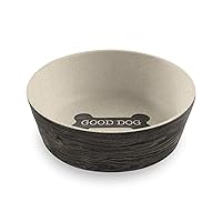 TarHong Blackened Wood Bone Pet Bowl for Water and Food, Merge (Bamboo and Pure Melamine), Medium, 3 Cups