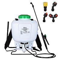 4-Gallon Backpack Sprayer with Padded Shoulder Strap for Pests & Weeds, Watering Garden, and Spraying Plants, in Translucent White by RealWork