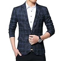 Mens Plaid Suit Jacket Slim Fit Printed One Button Floral Casual Blazer Sports Coat