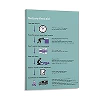 ZFASXZF Popular Science Poster on First Aid Methods for Epileptic Seizures (4) Canvas Poster Bedroom Decor Office Room Decor Gift Frame-style 08 * 12in