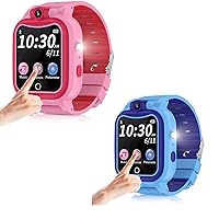 2Pack Kids Smartwatch Watch,Touchscreen Children Smart Watch with Mp3 Pedometer Flashlight Games Radio for Age 4-12 Years