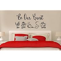 Vinyl Wall Decor Inspired by Beauty and The Beast Be Our Guest! 24 inches Wide by 12 inches high