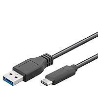 Manhattan Hi-Speed USB C Device Cable, USB 2.0, Type-A Male To Type-C Male, 480 Mbps, 1 Meter (3 Feet), Black