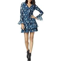 Womens Printed Tiered Fit & Flare Dress