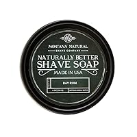 MNSC Bay Rum Artisan Small Batch Shave Soap for a Naturally Better Shave - Smooth Shave, Hypoallergenic, Prevent Nicks, Cuts, and Razor Burn, Handcrafted in USA, All-Natural, Plant-Derived