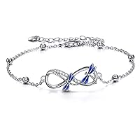 POPLYKE Sterling Silver Beaded Charm Adjustable Bracelets Jewellery for Women Birthday Gift