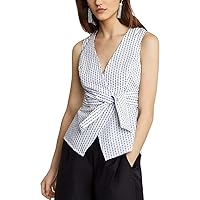 BCBGMAXAZRIA Women's Ikat Stripe Faux Wrap Top